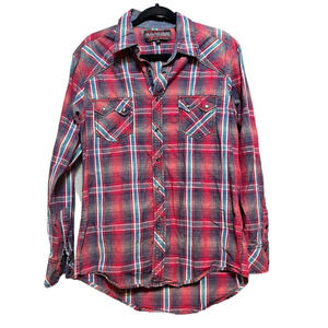 Rock & Roll CowBoy Men’s Snap On Long Sleeve Plaid Shirt